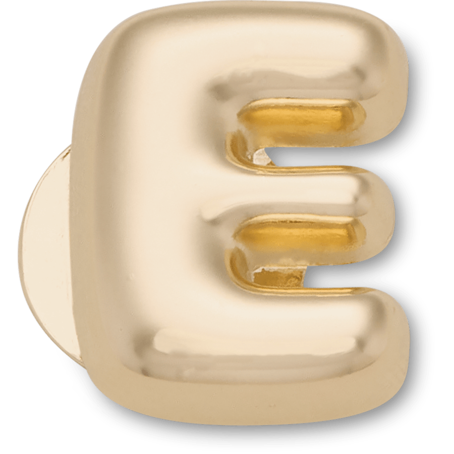 Gold Bubble Letter E - Charm view - Jibbitz Charms