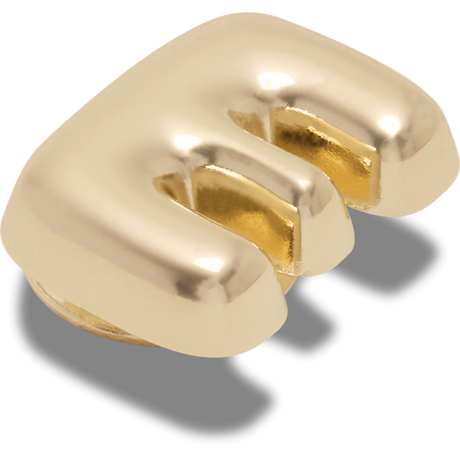 Gold Bubble Letter E - Custom Angle - Jibbitz Charms