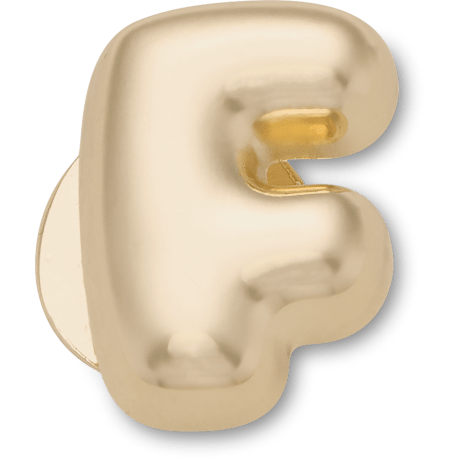 Gold Bubble Letter F - vue accessoire - Jibbitz Charms