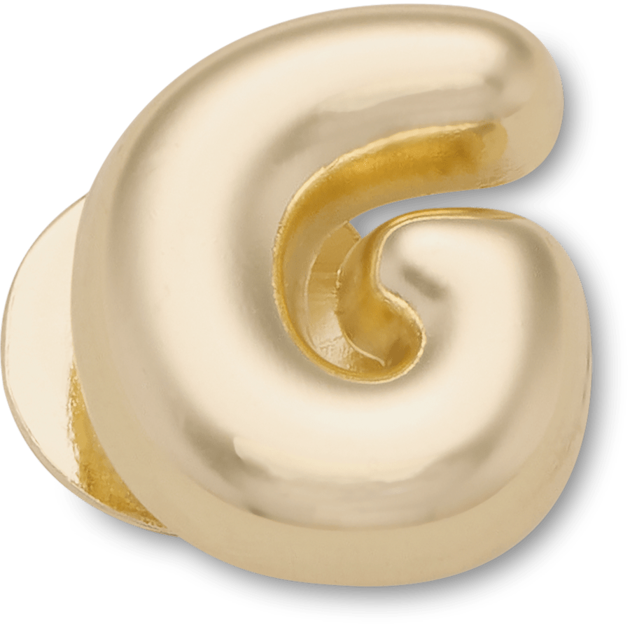 Gold Bubble Letter G - vue accessoire - Jibbitz Charms