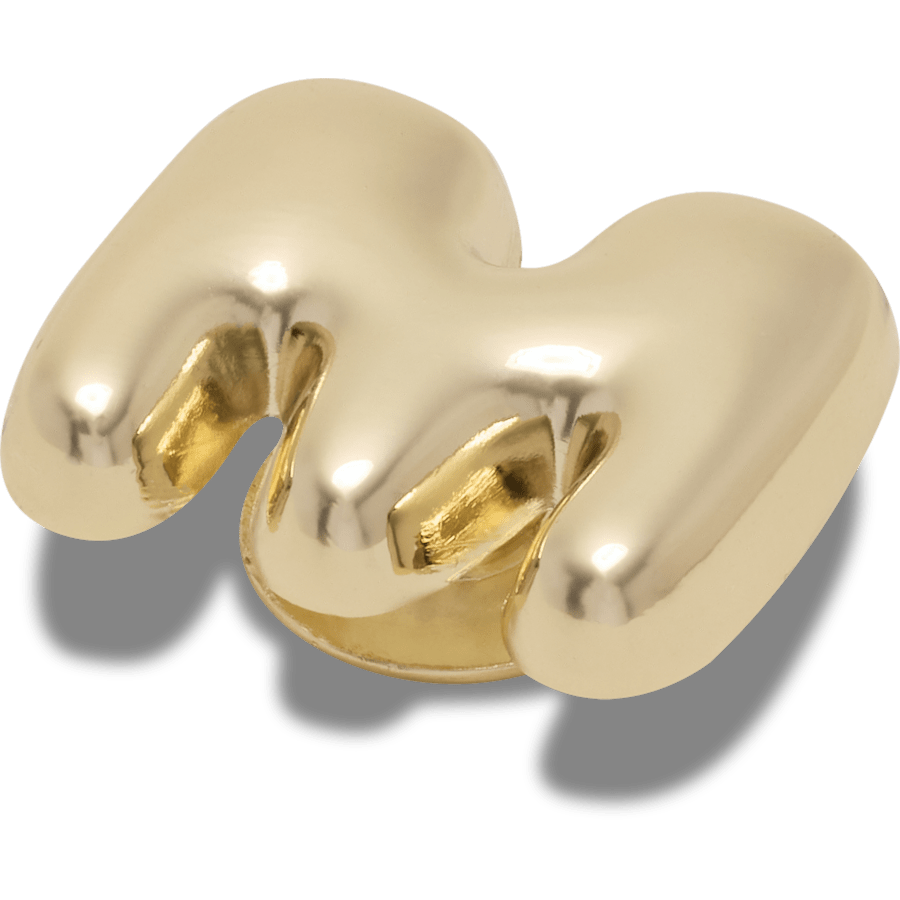 Gold Bubble Letter M - Angle personnalisé - Jibbitz Charms
