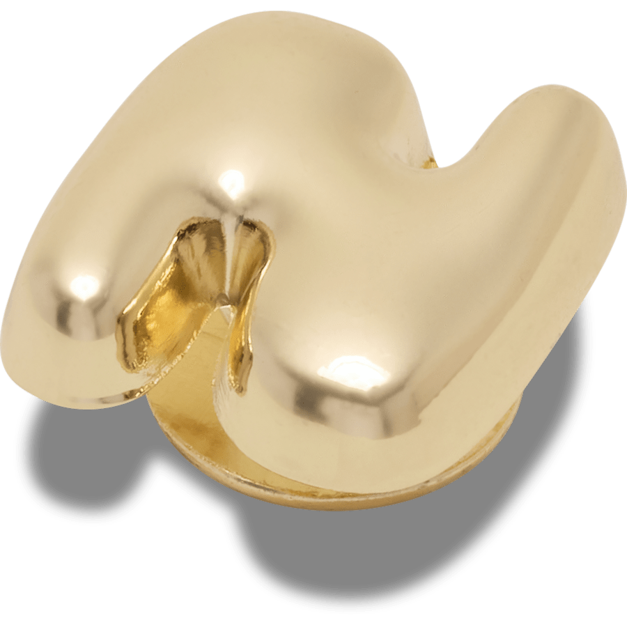 Gold Bubble Letter N - Angle personnalisé - Jibbitz Charms