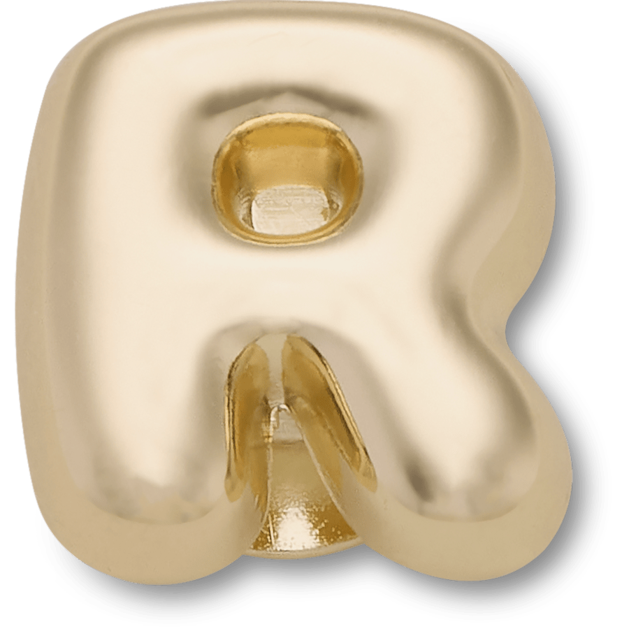 Gold Bubble Letter R - Charm view - Jibbitz Charms