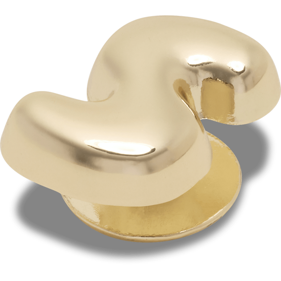 Gold Bubble Letter S - benutzerdefinierter Winkel - Jibbitz Charms