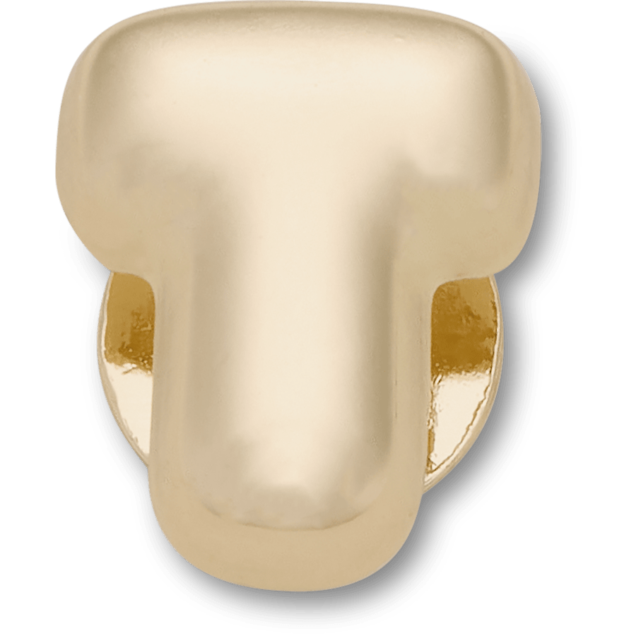 Gold Bubble Letter T - vue accessoire - Jibbitz Charms