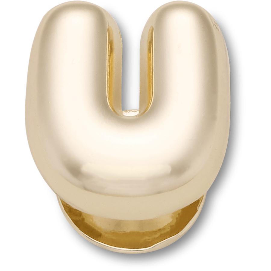 Gold Bubble Letter U - vue accessoire - Jibbitz Charms