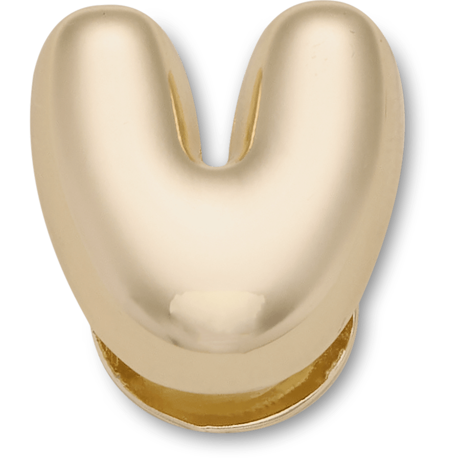 Gold Bubble Letter V - vue accessoire - Jibbitz Charms