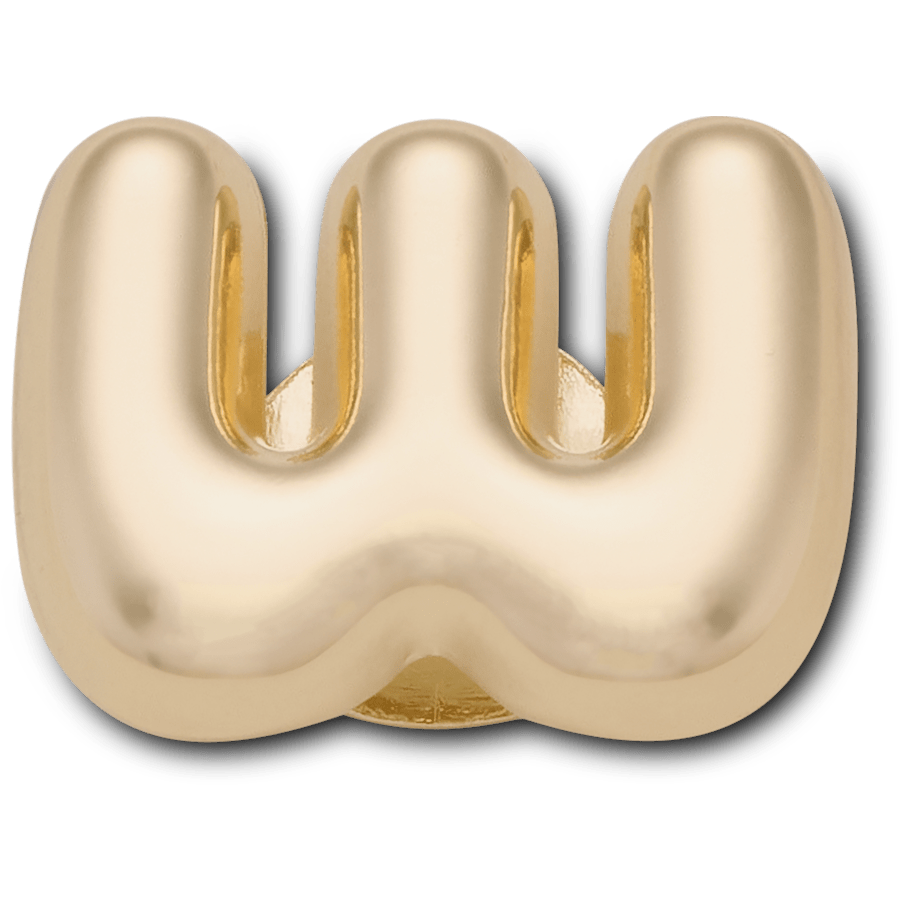 Gold Bubble Letter W - vue accessoire - Jibbitz Charms