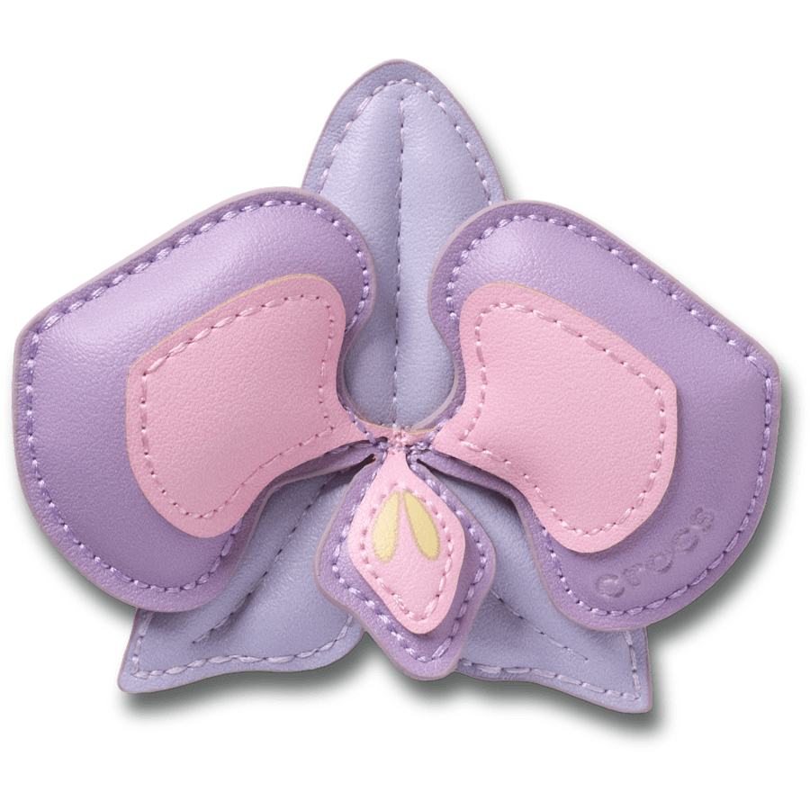 Grote gestikte paarse orchidee - accessoire weergave - Jibbitz Charms