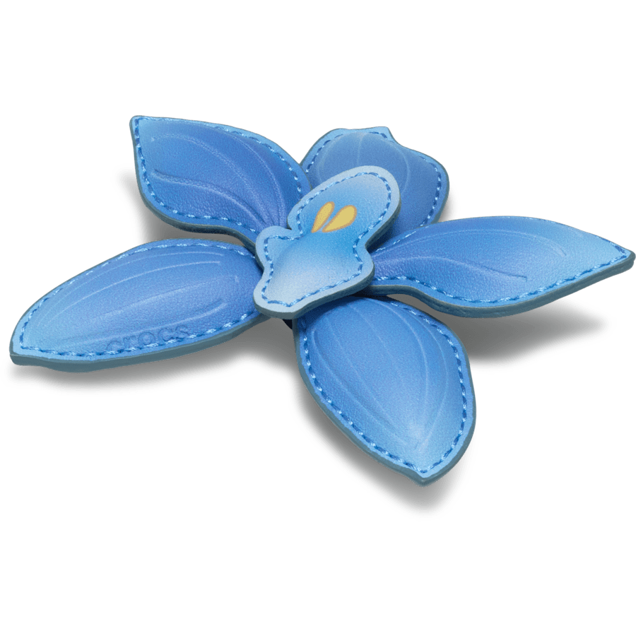 Mega Blue Stitched Flower - Custom Angle - Jibbitz Charms