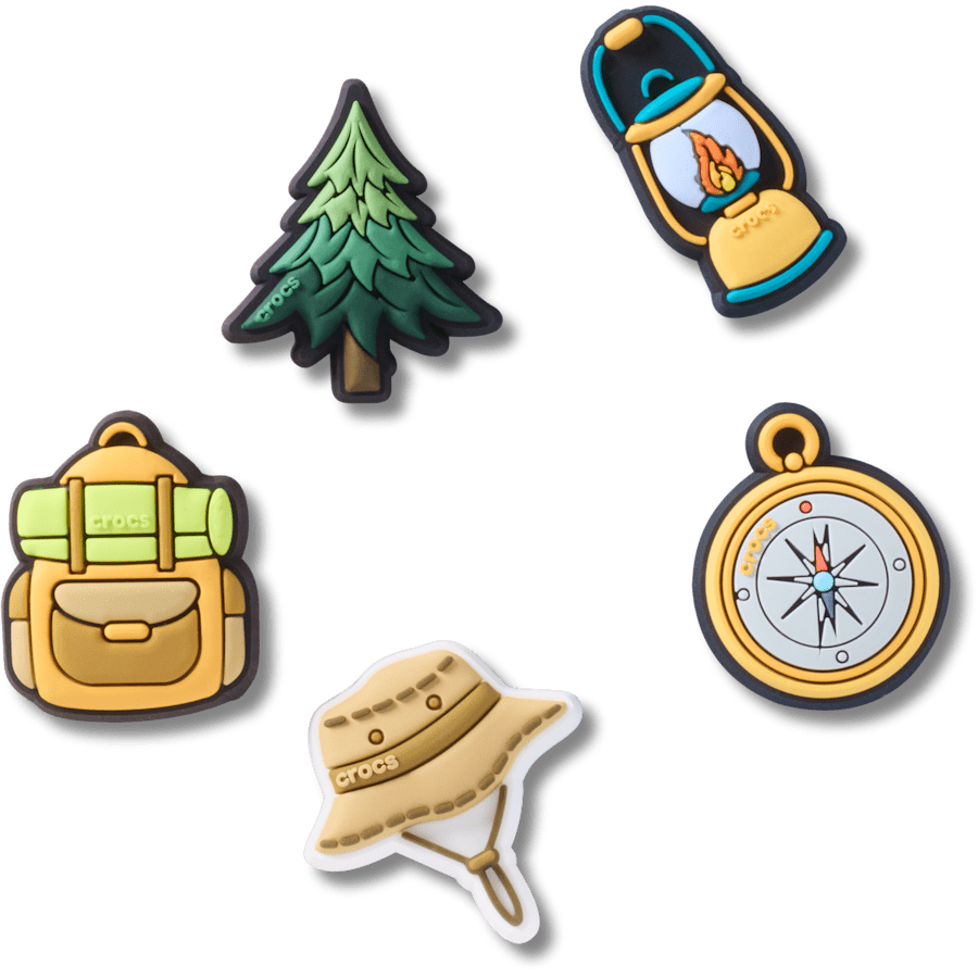 Ensemble de 5 breloques des éléments essentiels pour le camp de vacances - vue accessoire - Jibbitz Charms