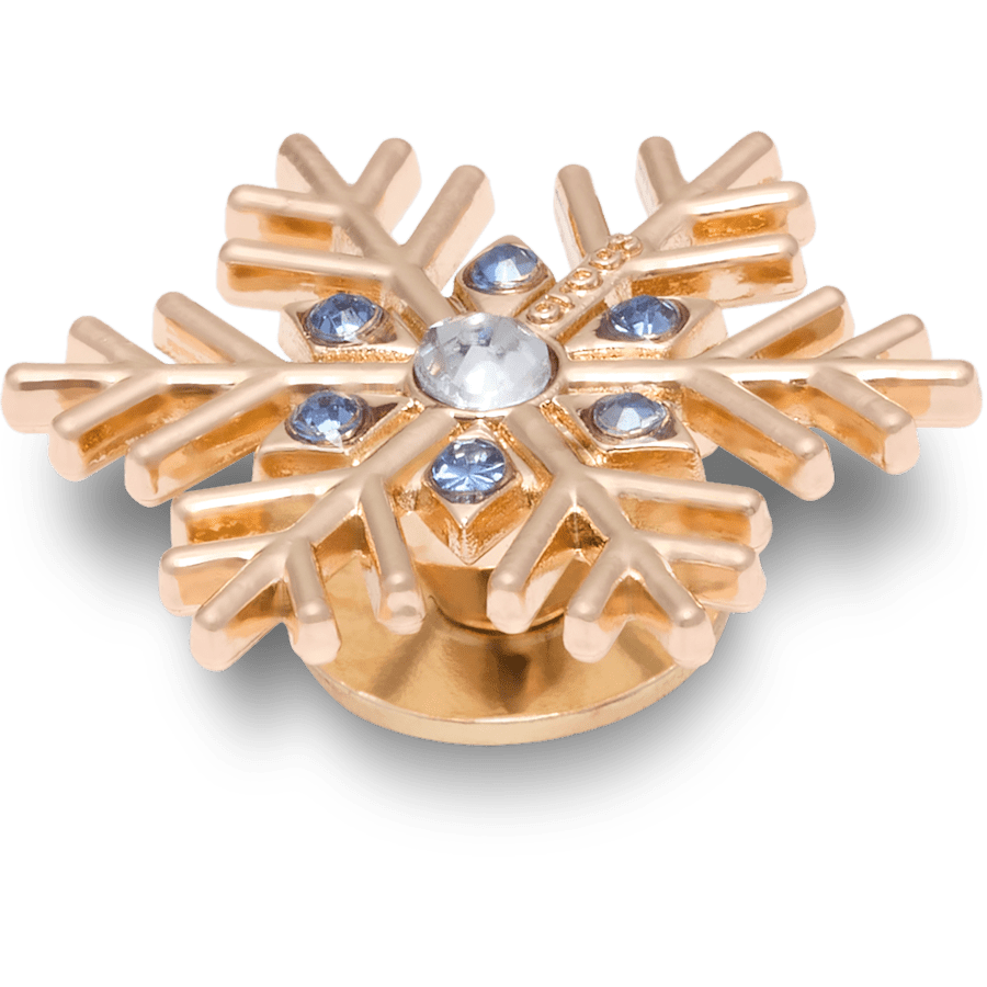Golden Snowflake with Blue Gems - angle personnalisé - Jibbitz Charms
