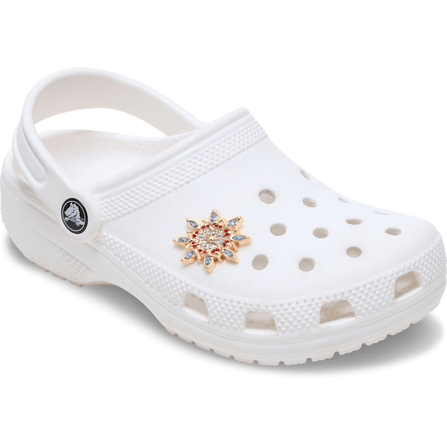 Golden Snowflake and Red Gems - charm-on-shoes - Jibbitz Charms
