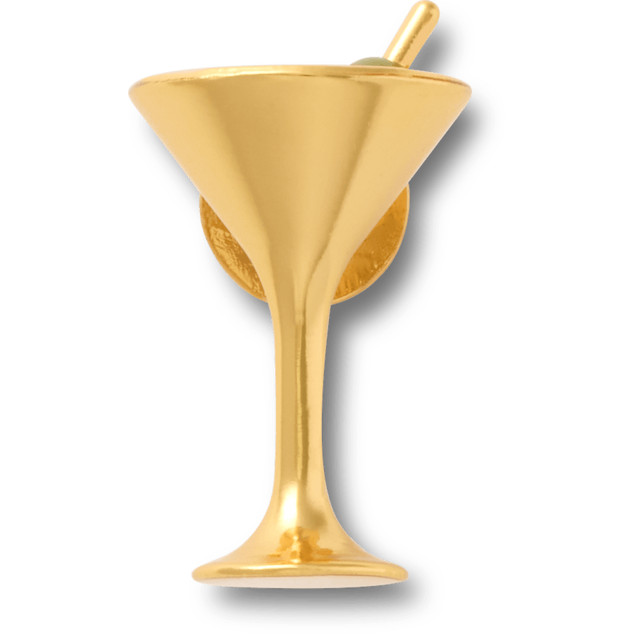 Gold Plated Martini Glass - vue accessoire - Jibbitz Charms