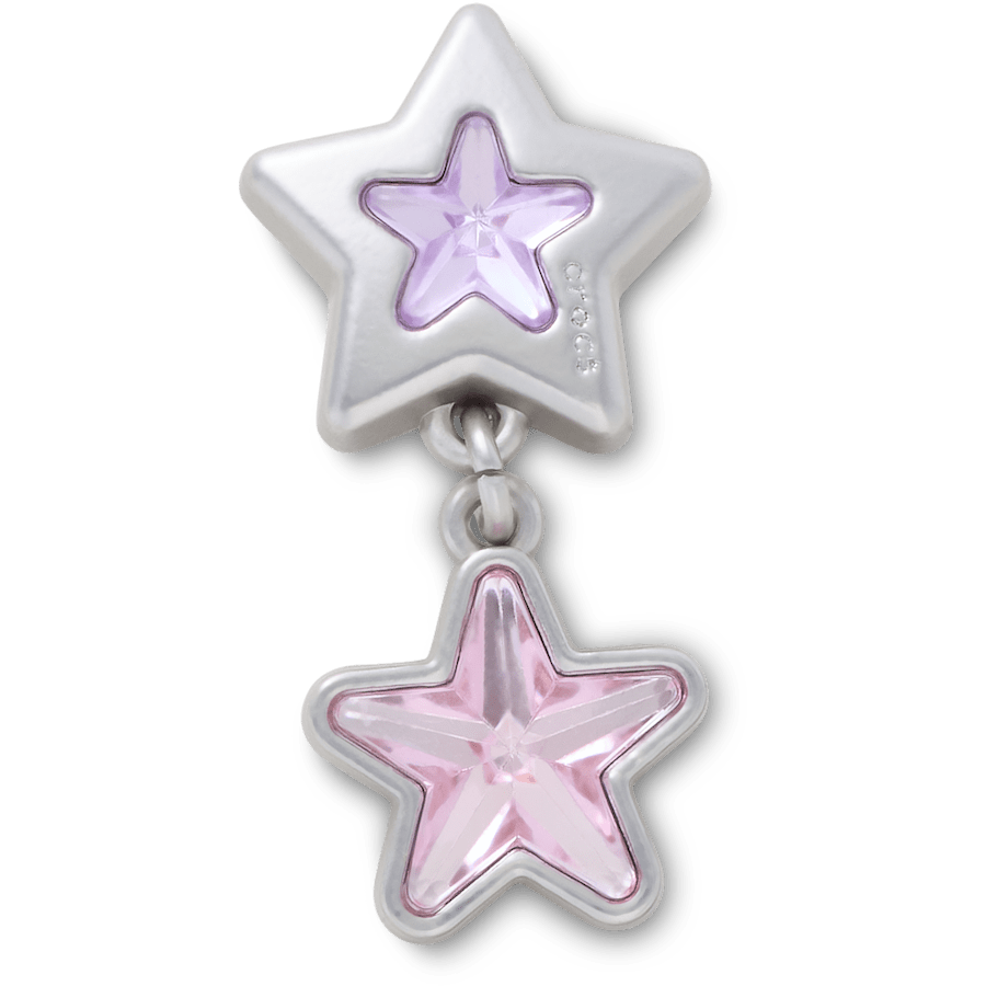 Purple and Pink Star Dangle - lisävarustenäkymä - Jibbitz Charms