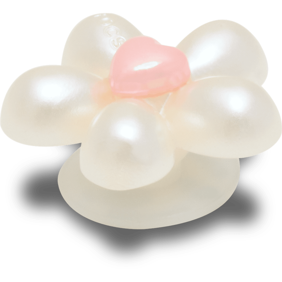 Pearl Flower with Heart - Custom Angle - Jibbitz Charms