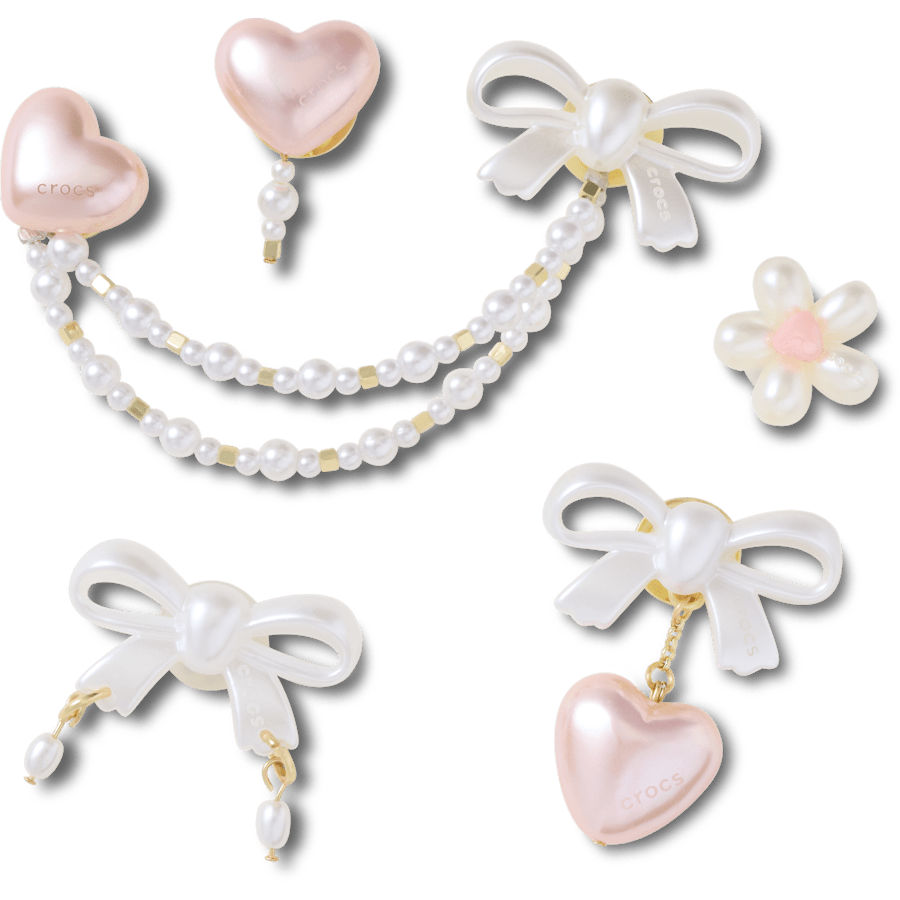 Bow and Pink Heart 5 Pack - vue accessoire - Jibbitz Charms