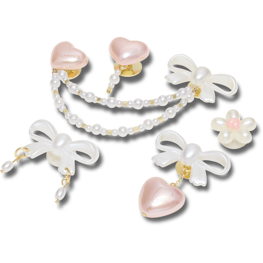 Bow and Pink Heart 5 Pack - angle personnalisé - Jibbitz Charms