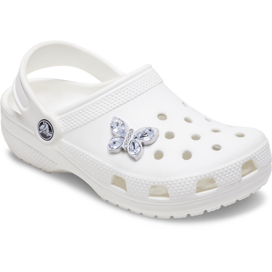 Silver Gem Butterfly - charm-on-shoes - Jibbitz Charms