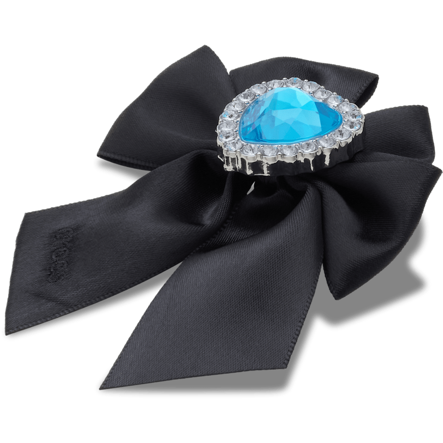 Mega Black Bow with Gems - Custom Angle - Jibbitz Charms
