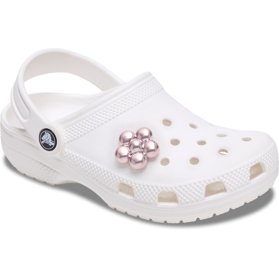 Pink Metallic Puffy Flower - charm-on-shoes - Jibbitz Charms