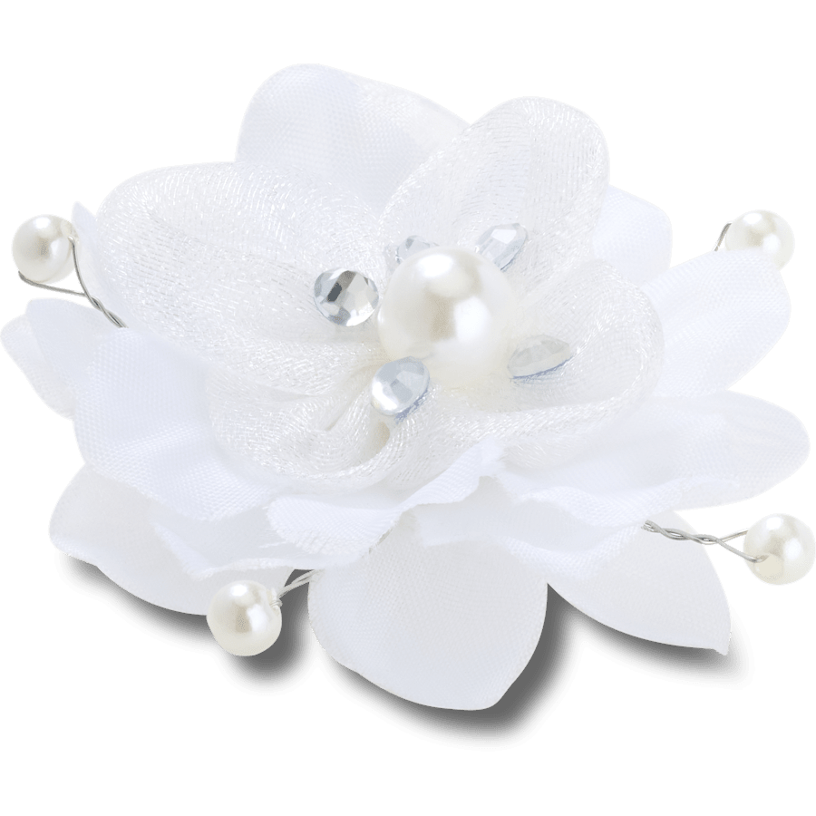 White Flower with Gems - mukautettu kulma - Jibbitz Charms