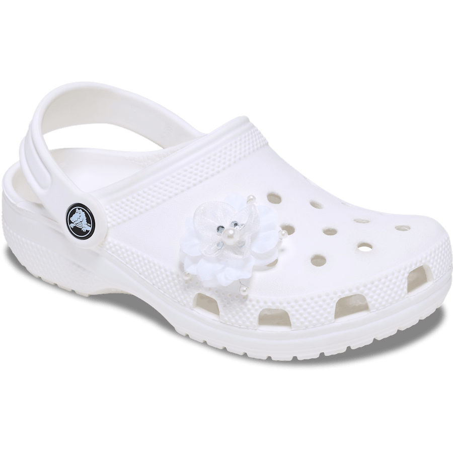 White Flower with Gems - charm-on-shoes - Jibbitz Charms