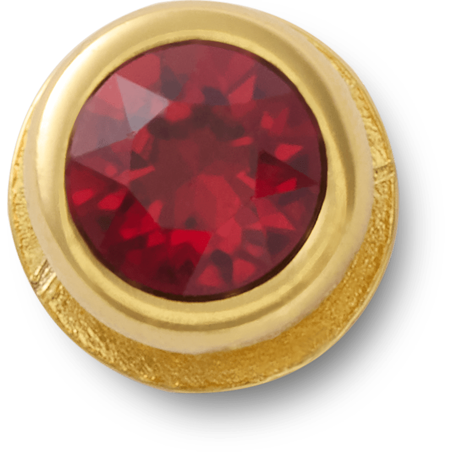 Gold Plated July Birthstone with Swarovski crystals - charm view - Jibbitz Charms
