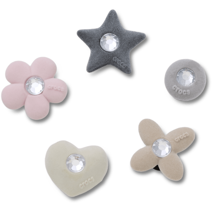 Rhinestone Flocked Shapes 5 Pack - lisävarustenäkymä - Jibbitz Charms
