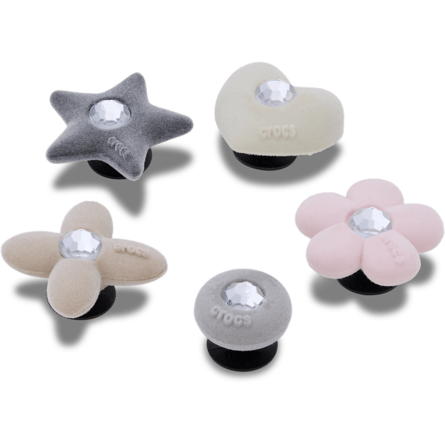Rhinestone Flocked Shapes 5 Pack - mukautettu kulma - Jibbitz Charms