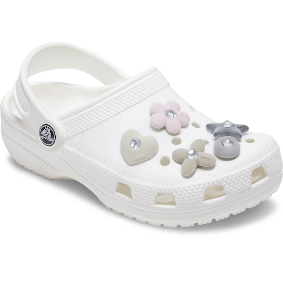 Rhinestone Flocked Shapes 5 Pack - charm-on-shoes - Jibbitz Charms