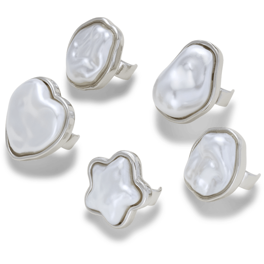 Sandal C Charms Pearl 5 Pack - Custom Angle - Jibbitz Charms