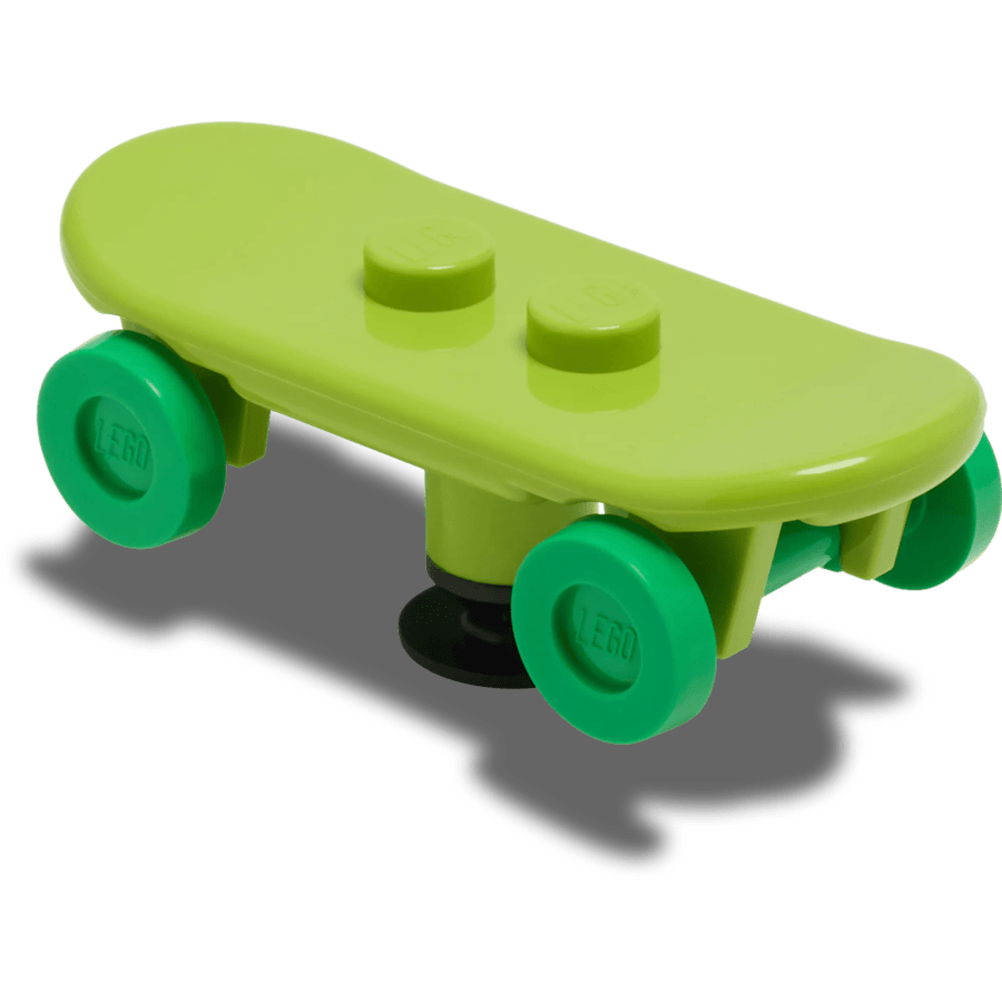 LEGO® Vice Green Skateboard - Custom Angle - Jibbitz Charms