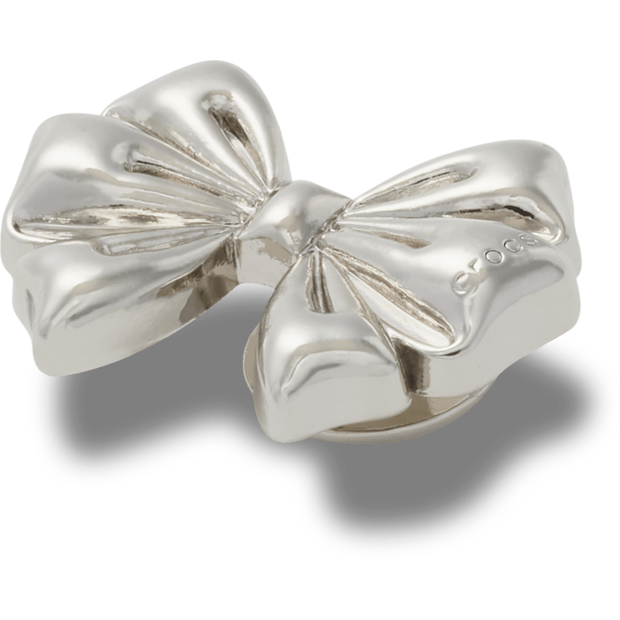 Silver Metal Bow - angle personnalisé - Jibbitz Charms