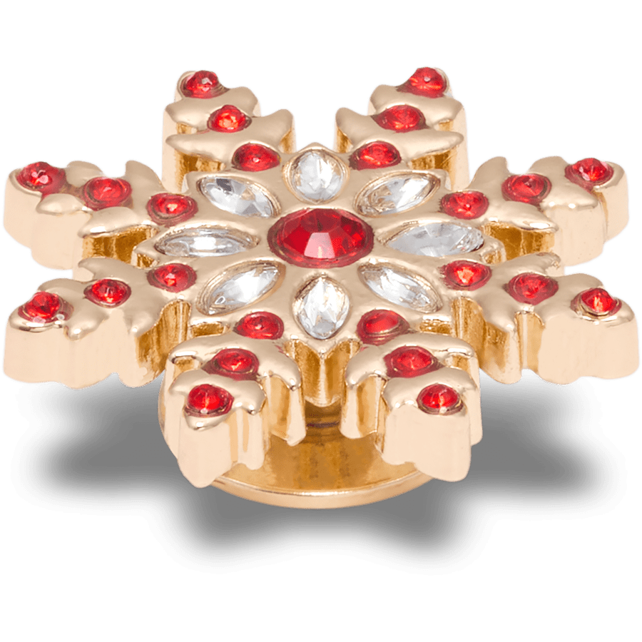 Gold and Red Gem Snowflake - Custom Angle - Jibbitz Charms