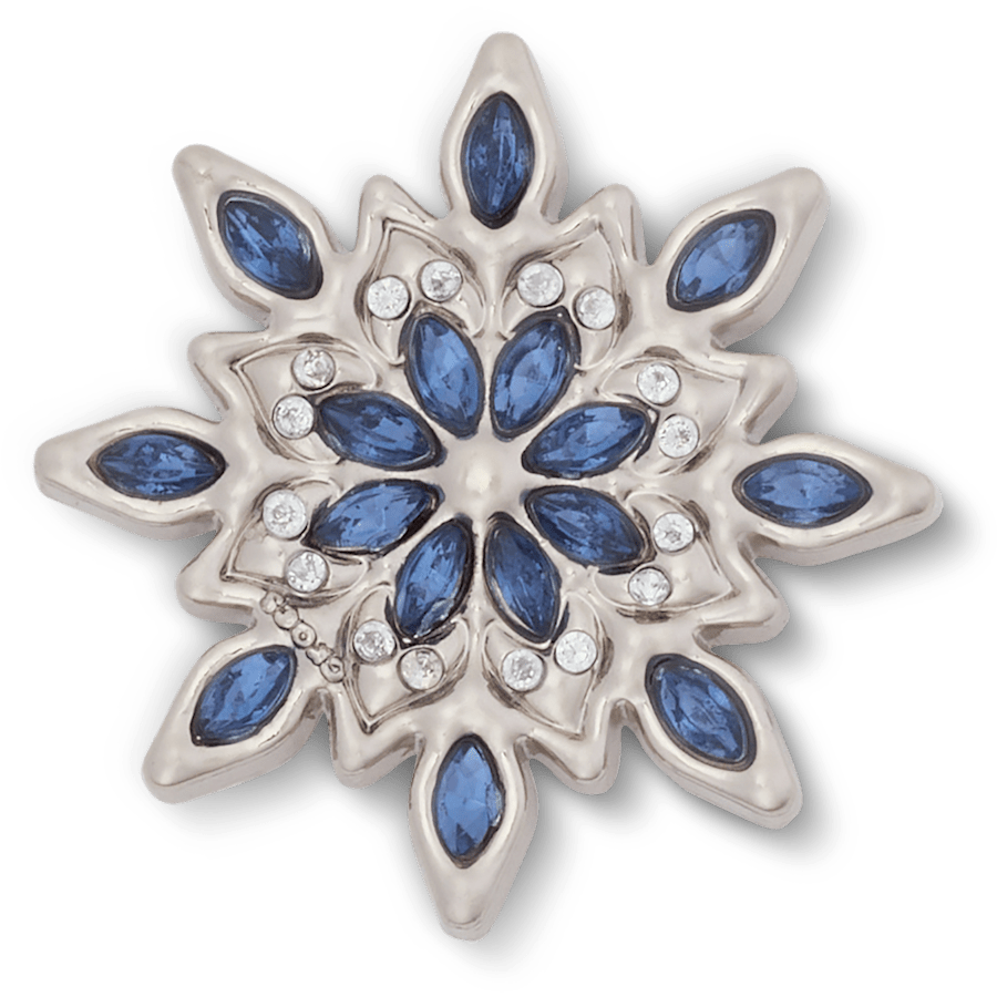Silver and Blue Gem Snowflake - Charm view - Jibbitz Charms