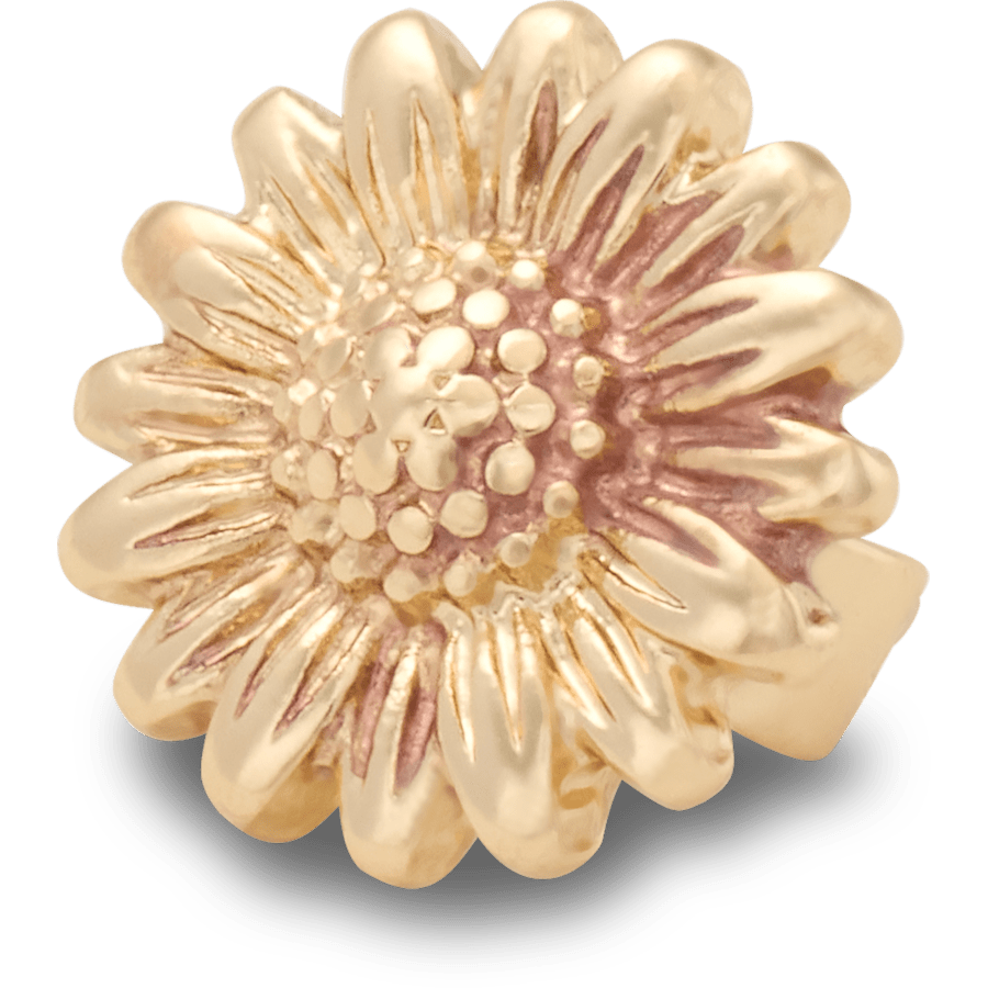 Gold Sunflower Sandal C Charm - Custom Angle - Jibbitz Charms