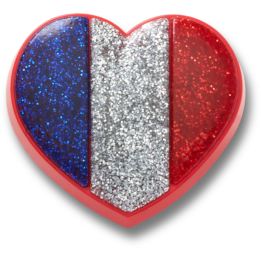 French Glitter Heart - charm view - Jibbitz Charms
