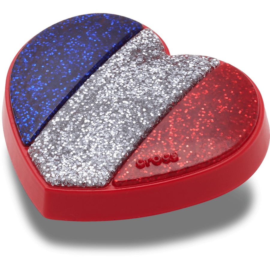 French Glitter Heart - Custom Angle - Jibbitz Charms