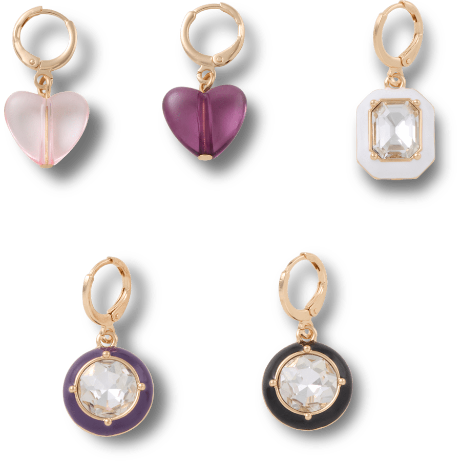 Multi Gem Shoe Charm 5Pk - Charm view - Jibbitz Charms