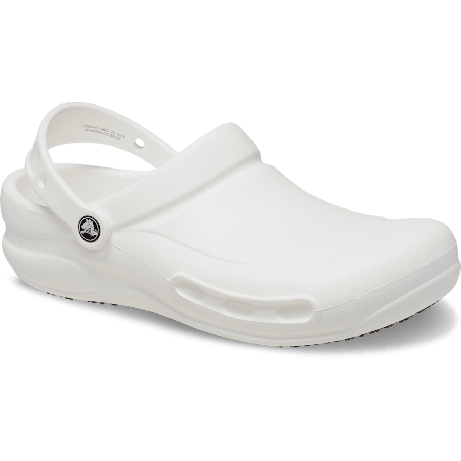 White Bistro Work Clog - Angle - Crocs PFD