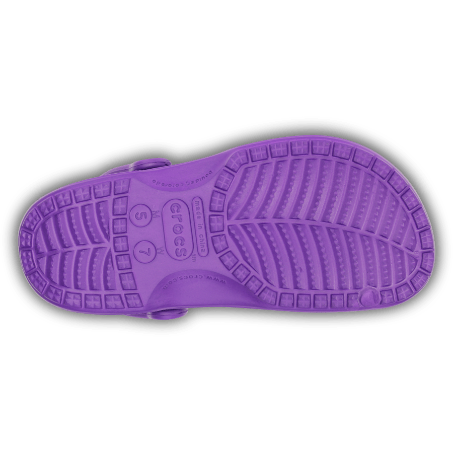 Neon Purple Baya Clog - Bottom - Crocs