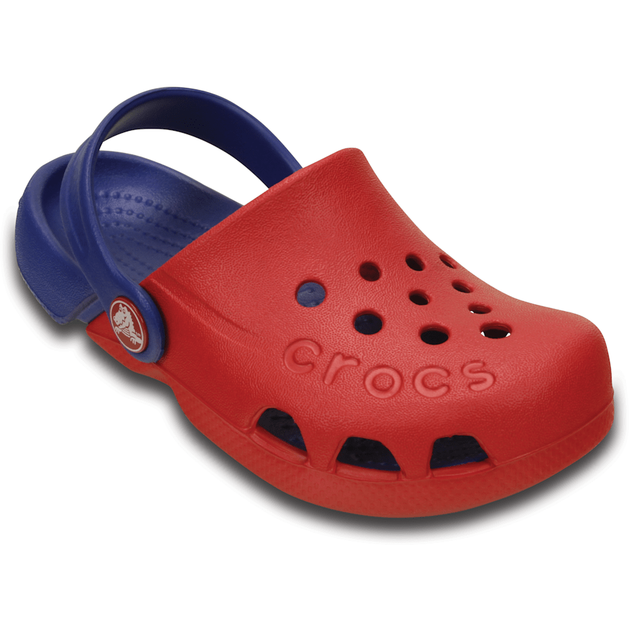 Pepper / Cerulean Blue Kids’ Electro Clog - Angle - Crocs