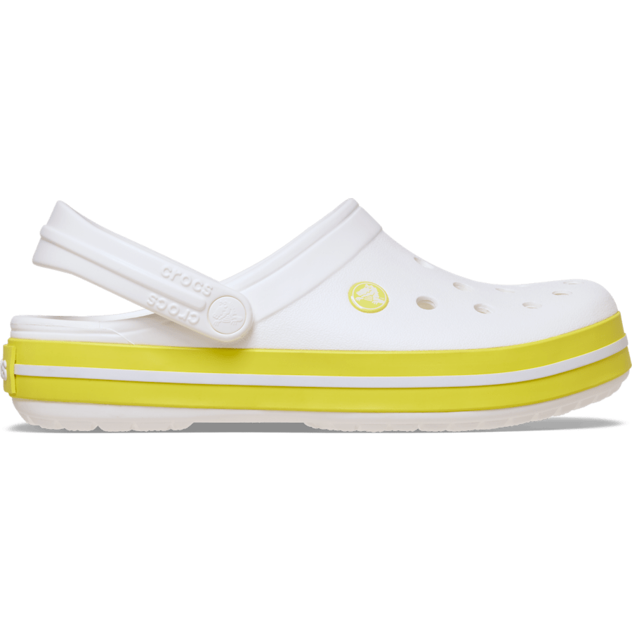 White / Cyber Yellow Crocband™ Clog - Side - Crocs