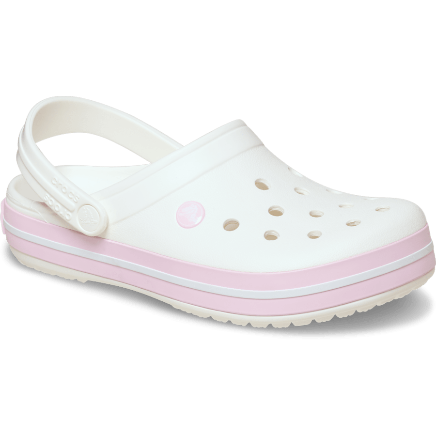 White / Pink Milk Crocband™ Clog - Angle - Crocs