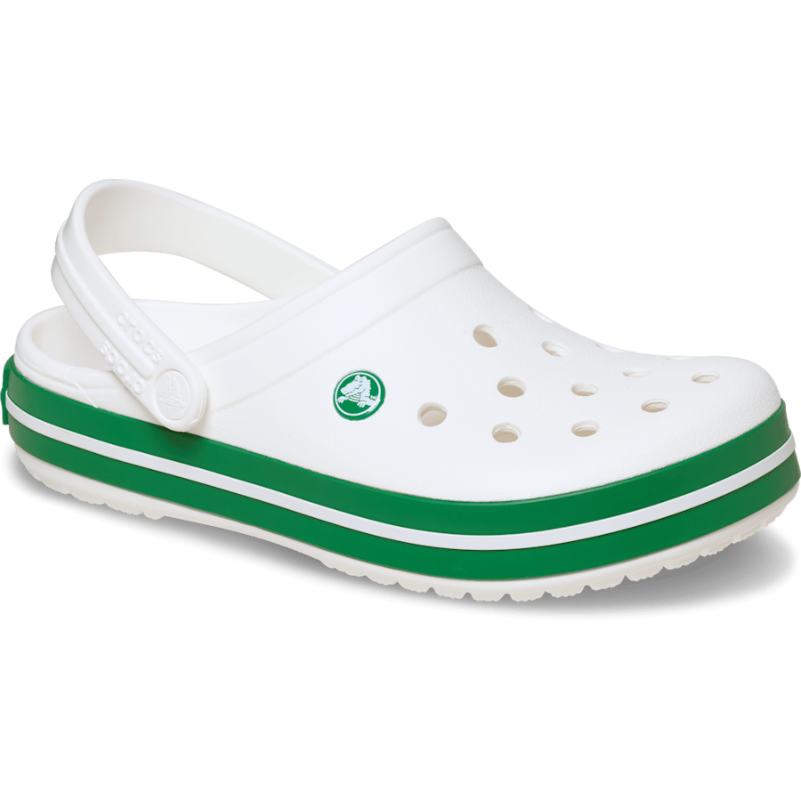White / Green Ivy Crocband™ Clog - Angle - Crocs