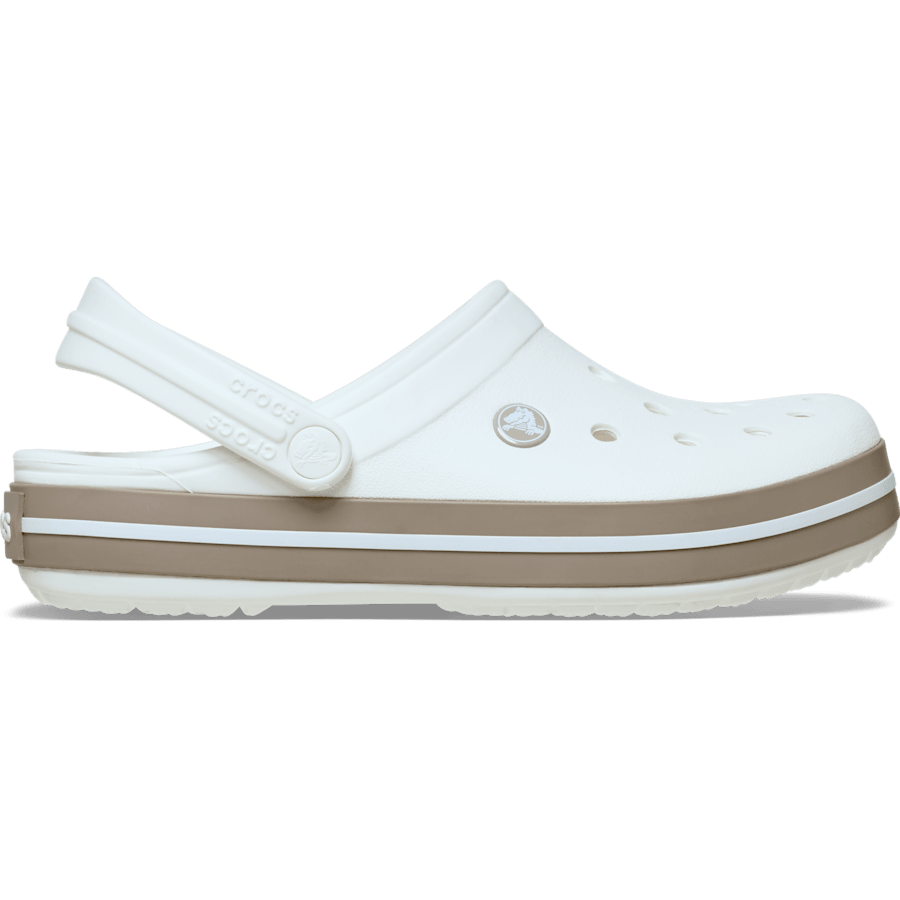 White / Taupe Crocband™ Clog - Side - Crocs