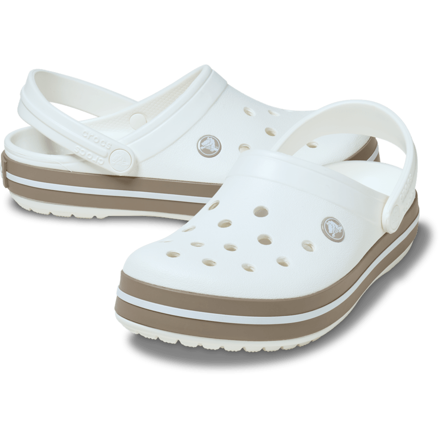 White / Taupe Crocband™ Clog - Pair - Crocs