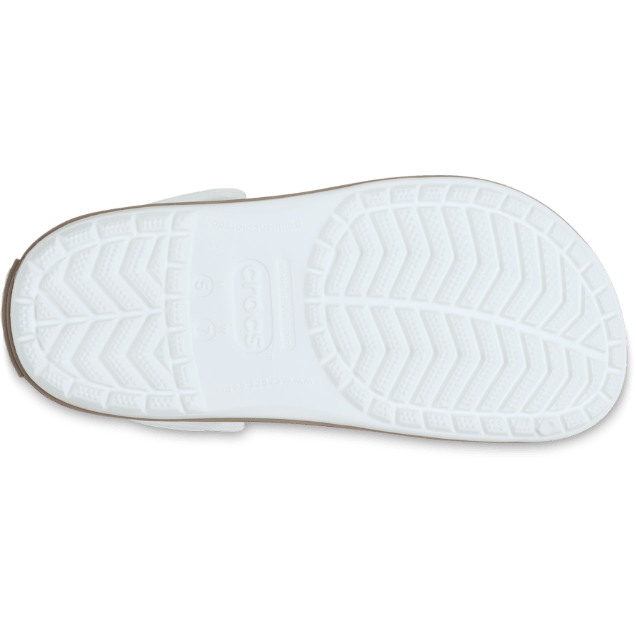 White / Taupe Crocband™ Clog - Bottom - Crocs