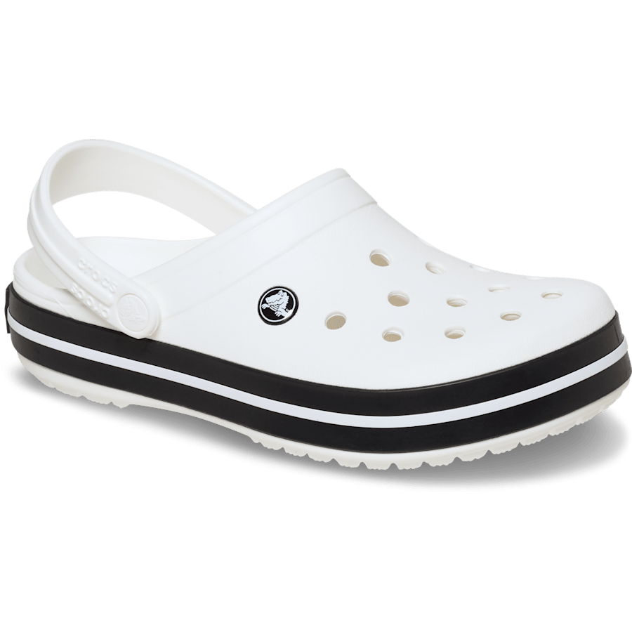 White/ White / Black Crocband™ Clog - Angle - Crocs